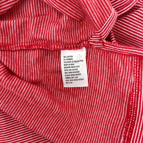 Crown & Ivy Mens Medium Striped Red & White Short Sleeve Polo Shirt - Picture 10 of 13